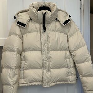 Aritzia Cream Puffer Jacket